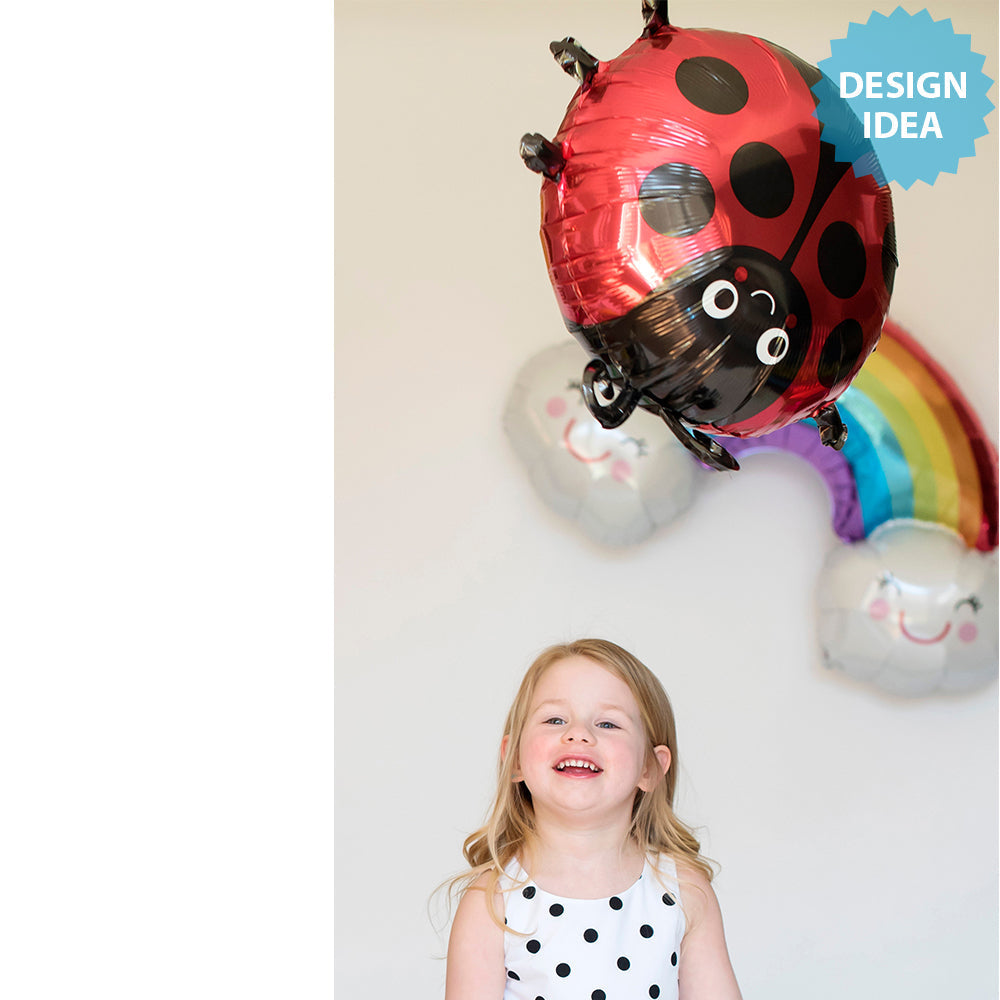 Ballon mylar rond ladybug