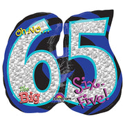 Anagram 27 inch OH NO! IT'S MY BIRTHDAY 65 Foil Balloon 28349-01-A-P