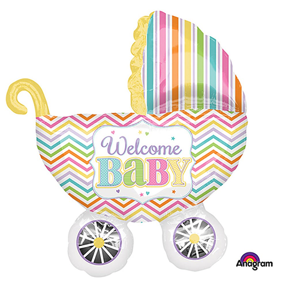 Anagram WELCOME BABY Foil Balloon Bouquet Baby Carriage – Tacos Y Mas