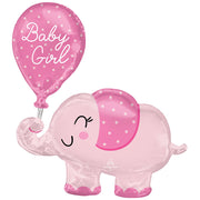Anagram 31 inch BABY GIRL ELEPHANT Foil Balloon 43124-01-A-P
