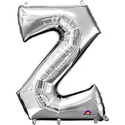 Anagram 34 inch LETTER Z - ANAGRAM - SILVER Foil Balloon 32999-01-A-P