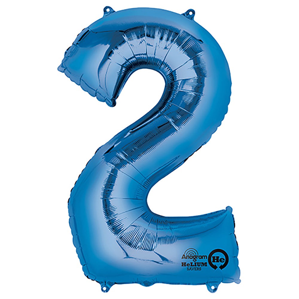 34 Inch Anagram Number 2 - Blue Foil Balloon - 28276