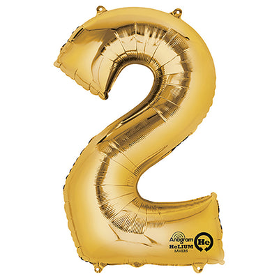 Anagram 34 inch NUMBER 2 - ANAGRAM - GOLD Foil Balloon 28246-01-A-P