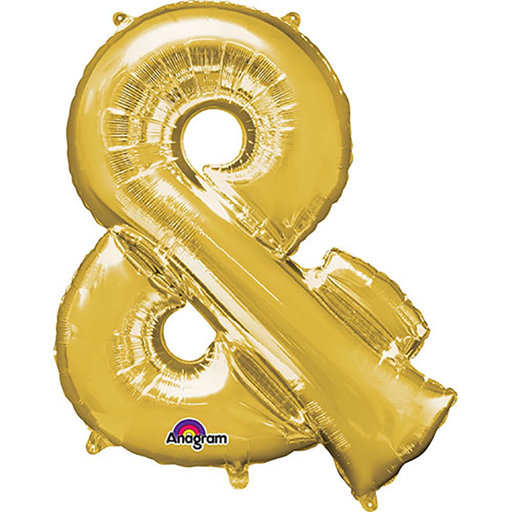 Anagram Gold & Symbol Foil Balloon - 34 Inch Large Mylar Balloon For Birthdays, Parties, Photo Backdrops - View #3