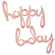 Anagram SCRIPT PHRASE: ″HAPPY BDAY" - ROSE GOLD (AIR-FILL ONLY) Foil Balloon 39157-11-A-P