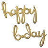 Anagram SCRIPT PHRASE ″HAPPY BDAY" WHITE GOLD (AIR-FILL ONLY) Foil Balloon 44609-11-A-P