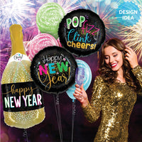 Betallic 18 inch POP FIZZ NEW YEAR Foil Balloon 26149-B-U