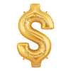 Betallic 40 inch DOLLAR SIGN $ - GOLD MEGALOON Foil Balloon 15851GP-B-P