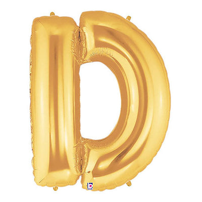 Betallic 40 inch LETTER D - GOLD MEGALOON Foil Balloon 15904GP-B-P