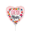 Betallic 9 inch SATIN LOVE YOU MOM BLOSSOMS MINI SHAPE (AIR-FILL ONLY) Foil Balloon 22170-B-U