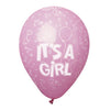 CTI 12 inch ALL-ROUND FESTIVE IT'S A GIRL Latex Balloons 950005-C