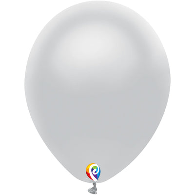 Funsational 12 inch FUNSATIONAL METALLIC SILVER Latex Balloons