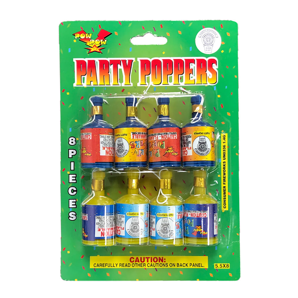 PARTY POPPERS - 8 PACK