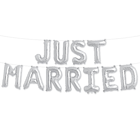 16 inch Northstar Just Married Kit - Silver (Airfill Only) Foil
