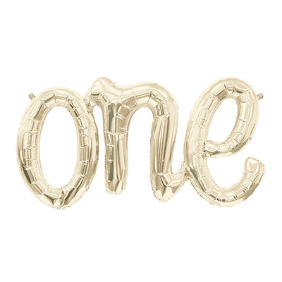 Northstar 30 inch ONE SCRIPT - WHITE GOLD (AIR-FILL ONLY) Foil Balloon 01288-01-N-P