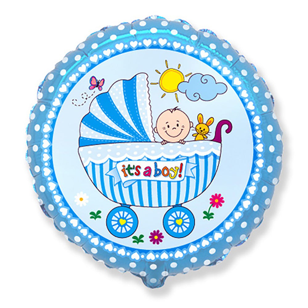 Its A Boy Balloon With Hearts and Dots 18, Baby Shower Balloon