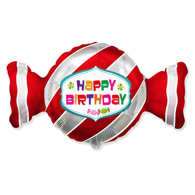 Party Brands 36 inch HAPPY BIRTHDAY SWEET CANDY RED Foil Balloon 306880-FM-U