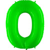 Party Brands 40 inch NUMBER 0 - LIME GREEN Foil Balloon 15878-G-U