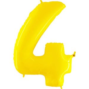 Party Brands 40 inch NUMBER 4 - YELLOW Foil Balloon NG404-YELLOW
