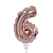 Party Brands 7 inch SELF-INFLATING NUMBER 6 - ROSE GOLD Foil Balloon 00896-PB-P