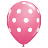 Qualatex 11 inch BIG POLKA DOTS - ROSE Latex Balloons 37222-Q