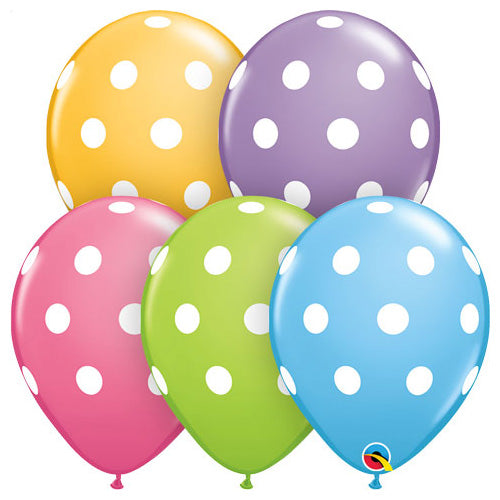 DELIGHTBOX Big Black Polka Dots Biodegradable Latex Balloons, 11-Inch  (12-Units)