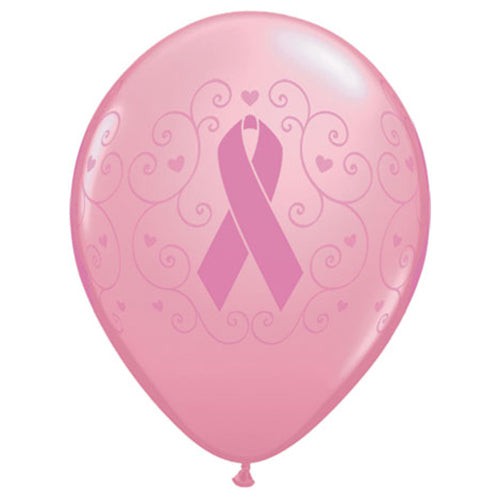 Breast Cancer Balloons Ribbon Shape Foil, 36, Pink