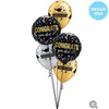 Qualatex 11 inch CONGRATULATIONS GRADUATE CAPS - SILVER & GOLD Latex Balloons