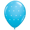 Qualatex 11 inch SMALL POLKA DOTS - ROBIN'S EGG Latex Balloons 19066-Q