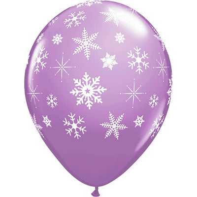 Qualatex 11 inch SNOWFLAKES-A-ROUND - SPRING LILAC (6 PK) Latex Balloons 10075-PB