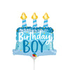 Qualatex 14 inch BIRTHDAY BOY CAKE & CANDLES MINI SHAPE (AIR-FILL ONLY) Foil Balloon 25052-Q-U