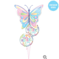 Qualatex 18 inch MOTHER'S DAY PASTEL BUTTERFLY Foil Balloon 17514-Q-U
