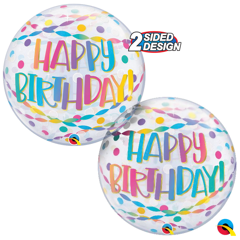 Qualatex 22 inch Birthday Confetti Bubble Balloon 1ct