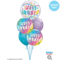 Qualatex 22 inch BUBBLE - BIRTHDAY CONFETTI & STREAMERS Bubble Balloon 24907-Q
