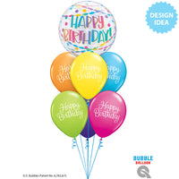 Qualatex 22 inch BUBBLE - BIRTHDAY CONFETTI & STREAMERS Bubble Balloon 24907-Q