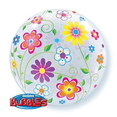 Qualatex 22 inch BUBBLE - SPRING FLORAL PATTERNS Bubble Balloon 18690-Q