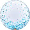 Qualatex 24 inch DECO BUBBLE - BLUE CONFETTI DOTS Bubble Balloon 57789-Q