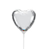 Qualatex 4 inch MINI HEART - SILVER (AIR-FILL ONLY) Foil Balloon 23483-Q-U
