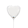 Qualatex 4 inch MINI HEART - WHITE (AIR-FILL ONLY) Foil Balloon 22846-Q-U