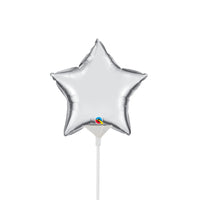 Qualatex 4 inch MINI STAR - SILVER (AIR-FILL ONLY) Foil Balloon 14355-Q-U