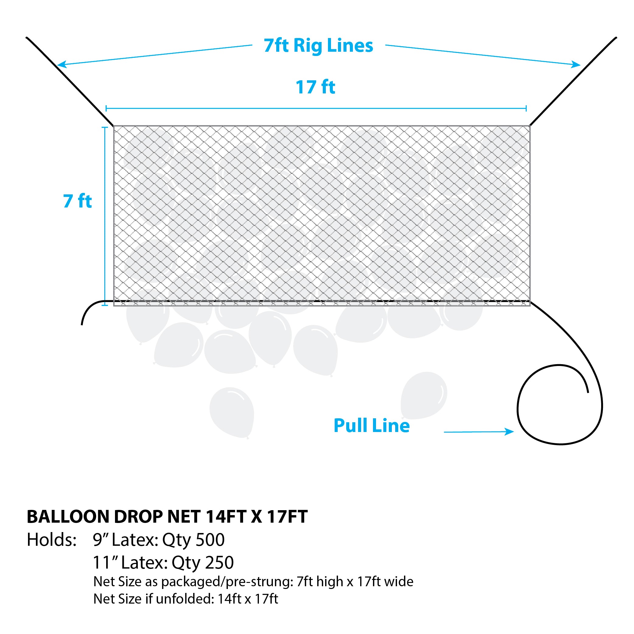 Balloon Net Prestrung 14' x 17