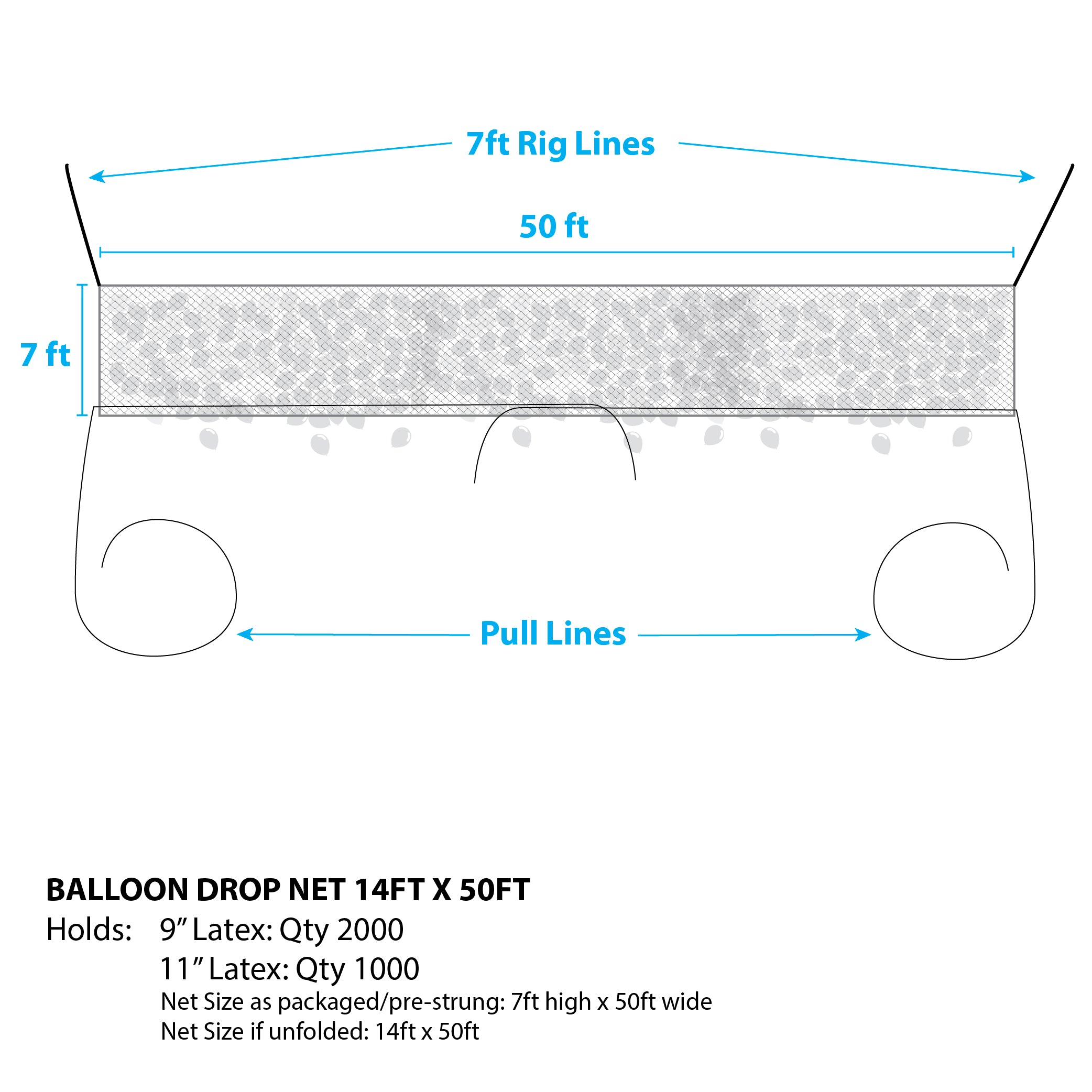 Balloon Drop Net - 14Ft X 50Ft