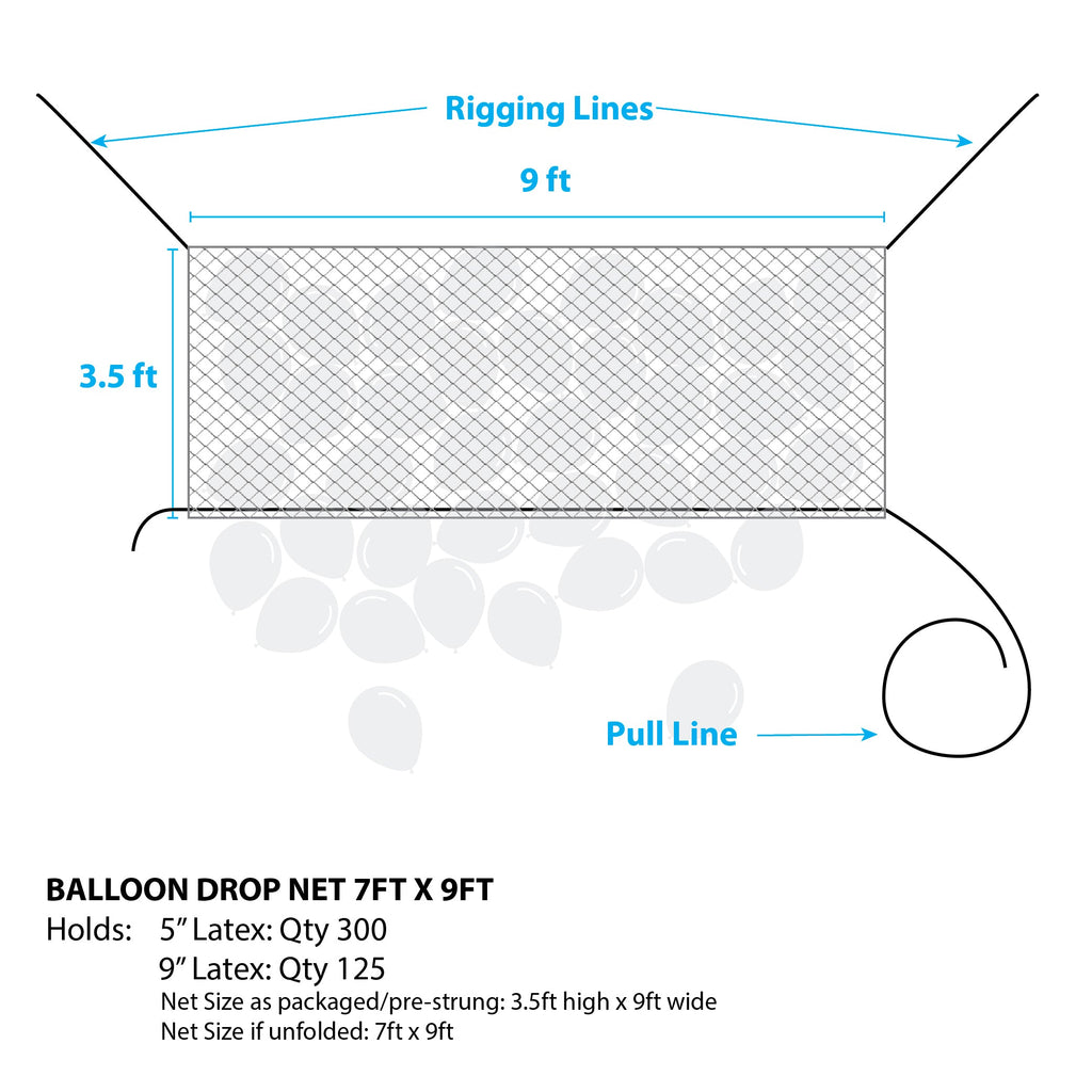 BALLOON NET PRESTRUNG™ - 7ft x 9ft (Ceiling Flat) or 7ft x 2ft (Tube)