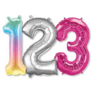 14 - 16 inch Small Foil Number Balloons - LA Balloons