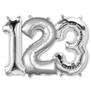 16 inch Numbers - Silver Balloons - LA Balloons