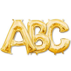 16 inch Small Letters - Gold Balloons - LA Balloons