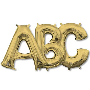 16 inch Small Letters - White Gold Balloons - LA Balloons