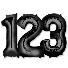 Large Numbers - Black Foil Mylar Balloons
