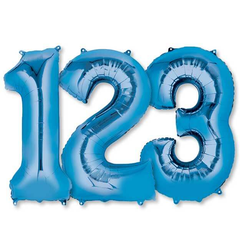 Large Numbers - Blue Foil Mylar Balloons