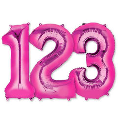 Large Numbers - Magenta & Pink Foil Mylar Balloons